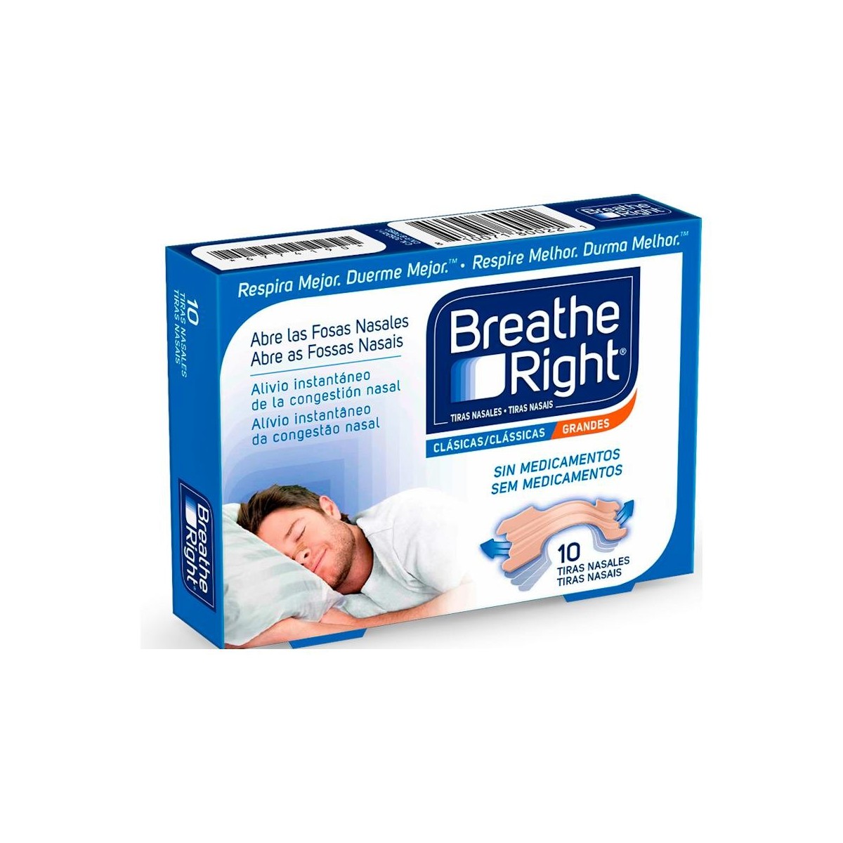 BREATHE RIGHT TIRAS NASAL GDE 10 U CLASICAS