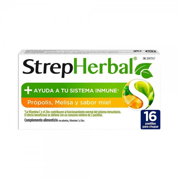Strepherbal Propolis, Melisa Sabor Miel 16 Pastillas Para...