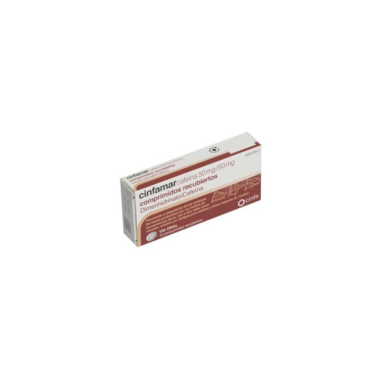 CINFAMAR CAFEINA 50 mg/50 mg COMPRIMIDOS...