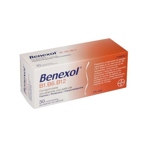 BENEXOL B1-B6-B12 COMPRIMIDOS RECUBIERTOS CON PELICULA