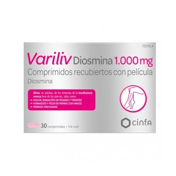 VARILIV DIOSMINA 1.000 MG 30 COMPRIMIDOS RECUBIERTOS CON...