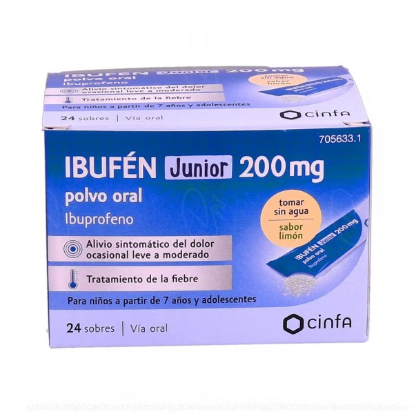 IBUFEN JUNIOR 200 MG POLVO ORAL, 24 sobres