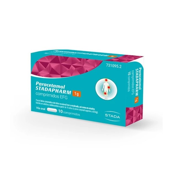 PARACETAMOL STADAPHARM 1 g COMPRIMIDOS EFG, 10 comprimidos
