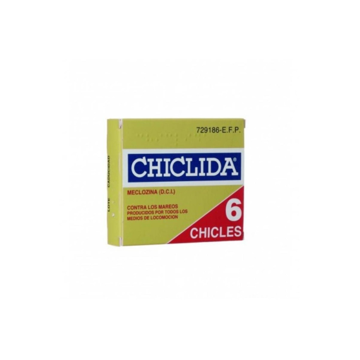 CHICLIDA 25 mg CHICLES MEDICAMENTOSOS, 6 chicles