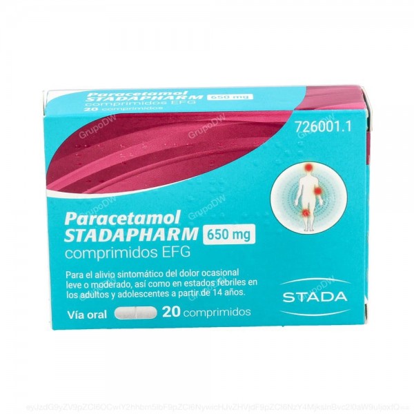 PARACETAMOL STADAPHARM 650 mg COMPRIMIDOS EFG
