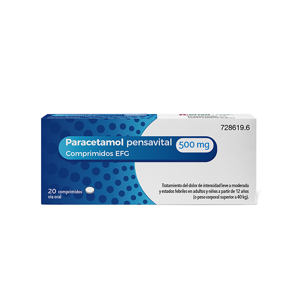 PARACETAMOL PENSAVITAL 500 mg COMPRIMIDOS EFG, 20...