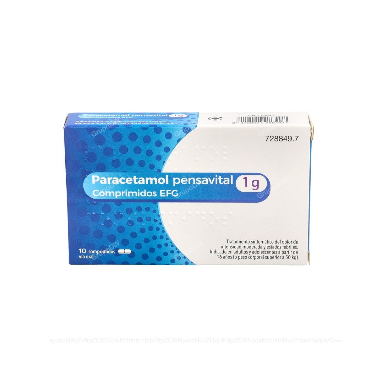 PARACETAMOL PENSAVITAL 1g COMPRIMIDOS EFG, 10...