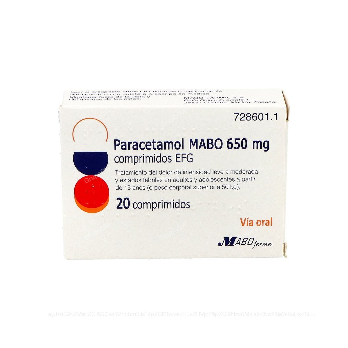 PARACETAMOL MABO 650 mg COMPRIMIDOS EFG