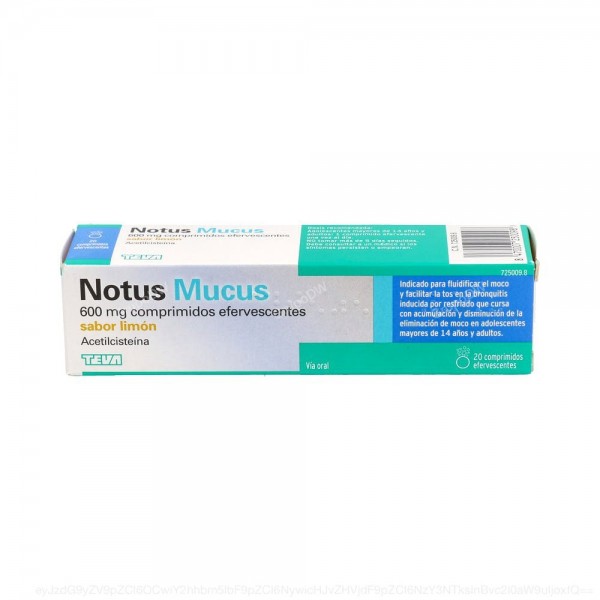 NOTUS MUCUS 600 mg COMPRIMIDOS EFERVESCENTES SABOR LIMON,...