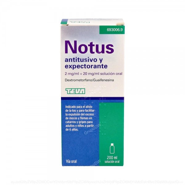NOTUS ANTITUSIVO Y EXPECTORANTE 2 mg/ml + 20 mg/ml...