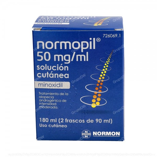 NORMOPIL 50 mg/ml SOLUCION CUTANEA, 2 frascos de 90 ml