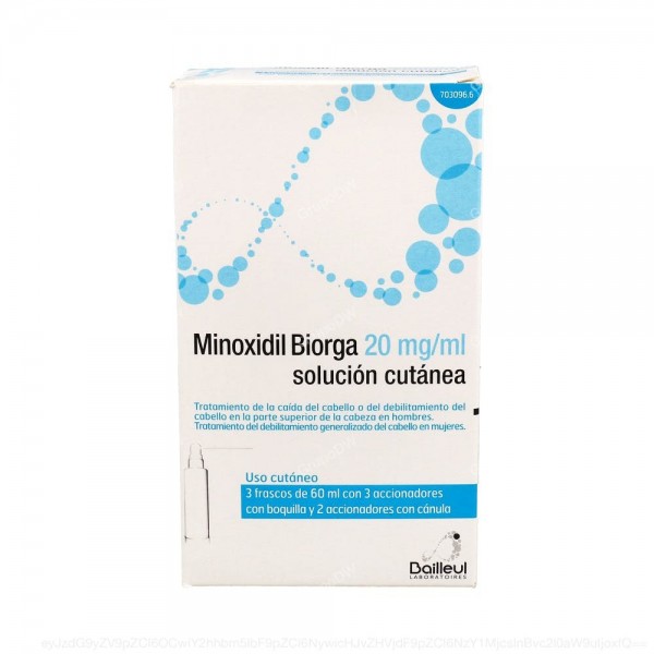 MINOXIDIL BIORGA 20 mg/ml SOLUCION CUTANEA, 3 frascos de...