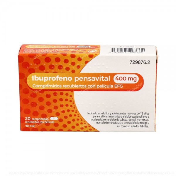 IBUPROFENO PENSAVITAL 400 mg COMPRIMIDOS RECUBIERTOS CON...