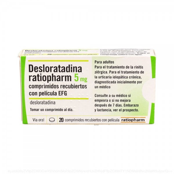 DESLORATADINA RATIOPHARM 5 mg COMPRIMIDOS RECUBIERTOS CON...