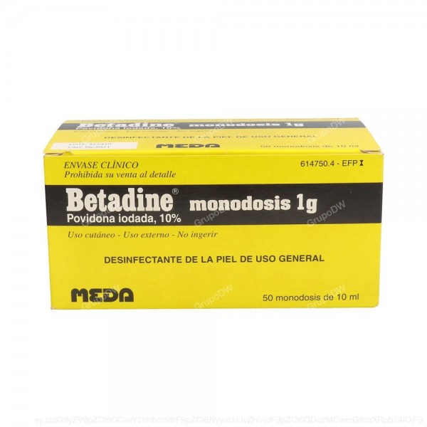 BETADINE UNIDOSIS 1.000 mg SOLUCION CUTANEA EN ENVASE...