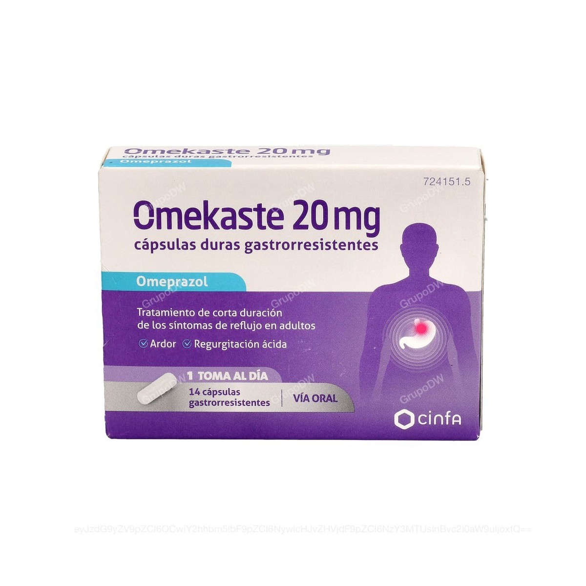 OMEKASTE 20 mg CAPSULAS DURAS GASTRORRESISTENTES