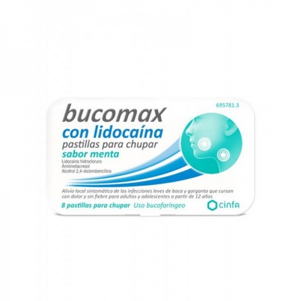 BUCOMAX CON LIDOCAINA PASTILLAS PARA CHUPAR SABOR MENTA,...