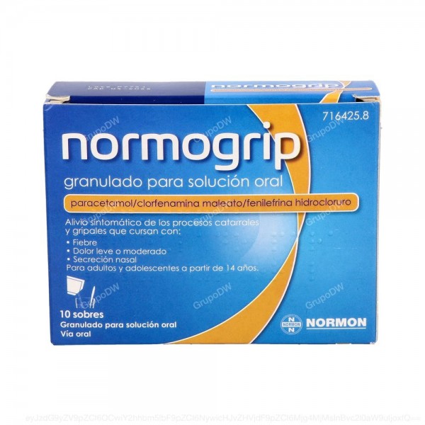 NORMOGRIP GRANULADO PARA SOLUCION ORAL, 10 sobres