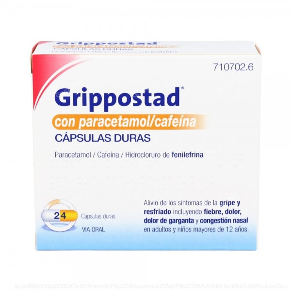 GRIPPOSTAD CON PARACETAMOL/CAFEINA CAPSULAS DURAS, 24...