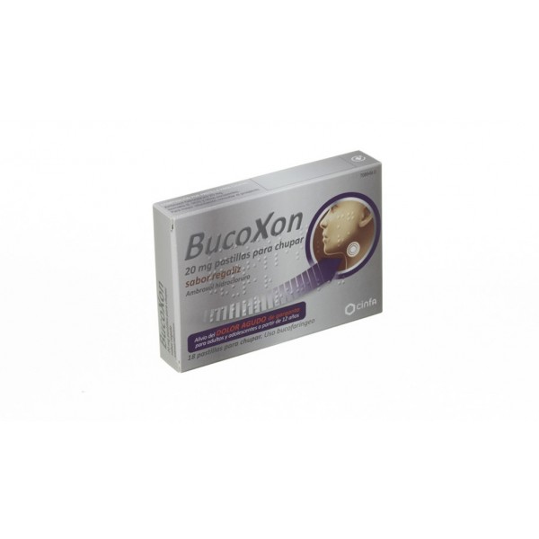 BUCOXON 20 MG PASTILLAS PARA CHUPAR SABOR REGALIZ, 18...
