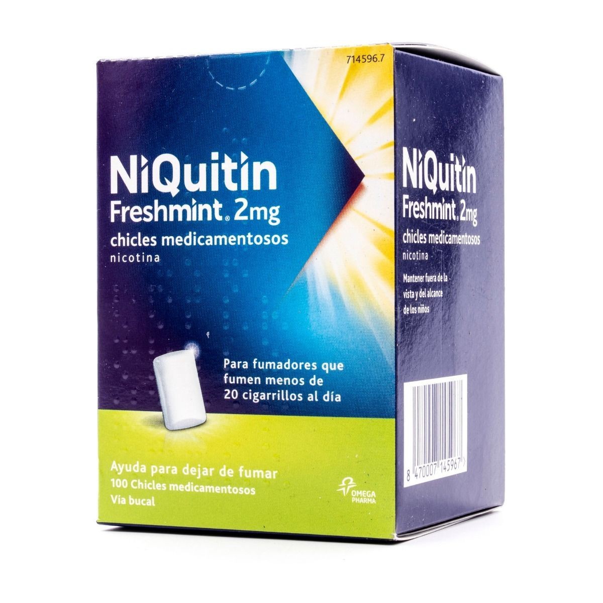 NIQUITIN MINT 2 mg CHICLES MEDICAMENTOSOS, 100...