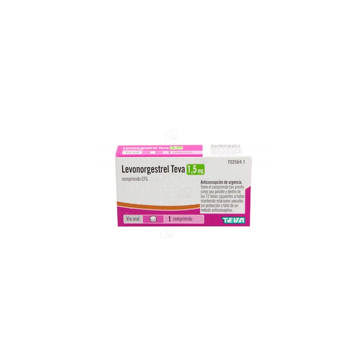 LEVONORGESTREL TEVA 1,5 mg COMPRIMIDO EFG, 1...