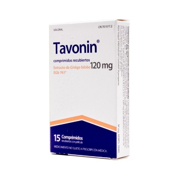 TAVONIN 120 mg COMPRIMIDOS RECUBIERTOS CON PELICULA, 15...