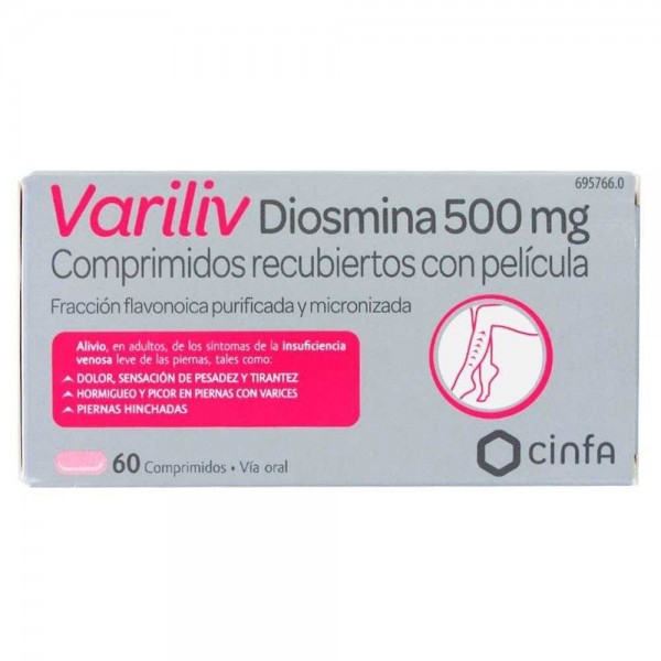 VARILIV DIOSMINA 500 MG COMPRIMIDOS RECUBIERTOS CON...