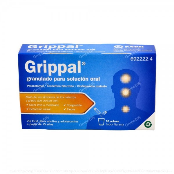 GRIPPAL CON FENILEFRINA GRANULADO PARA SOLUCION ORAL, 10...