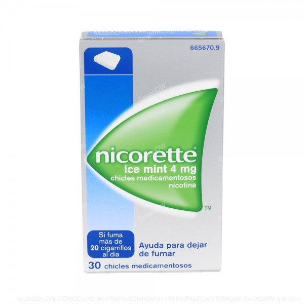 NICORETTE ICE MINT 4 mg CHICLES MEDICAMENTOSOS, 30 chicles