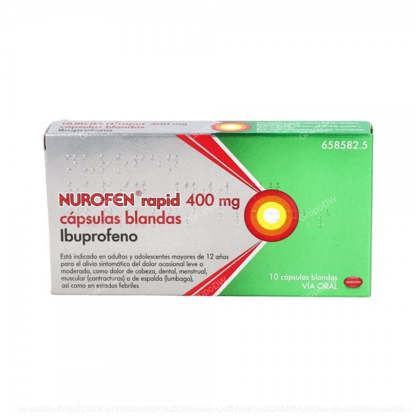 NUROFEN RAPID 400 mg CAPSULAS BLANDAS, 10 capsulas