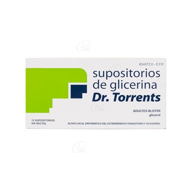 SUPOSITORIOS GLICERINA DR. TORRENTS ADULTOS BLISTER, 12...