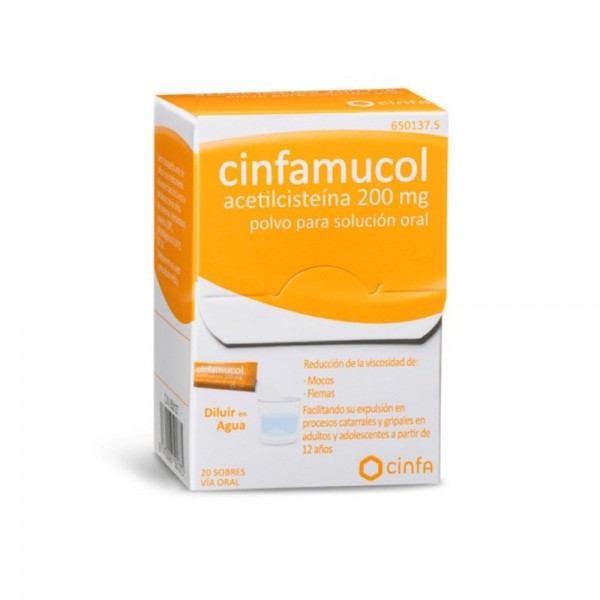 CINFAMUCOL ACETILCISTEINA 200 mg POLVO PARA SOLUCION...