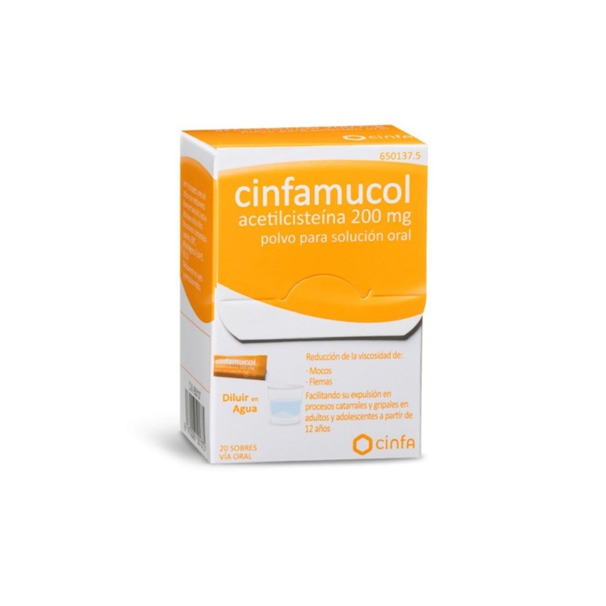 CINFAMUCOL ACETILCISTEINA 200 mg POLVO PARA...