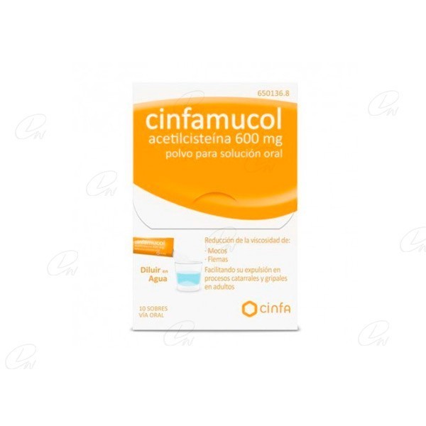 CINFAMUCOL ACETILCISTEINA FORTE 600 mg POLVO PARA...