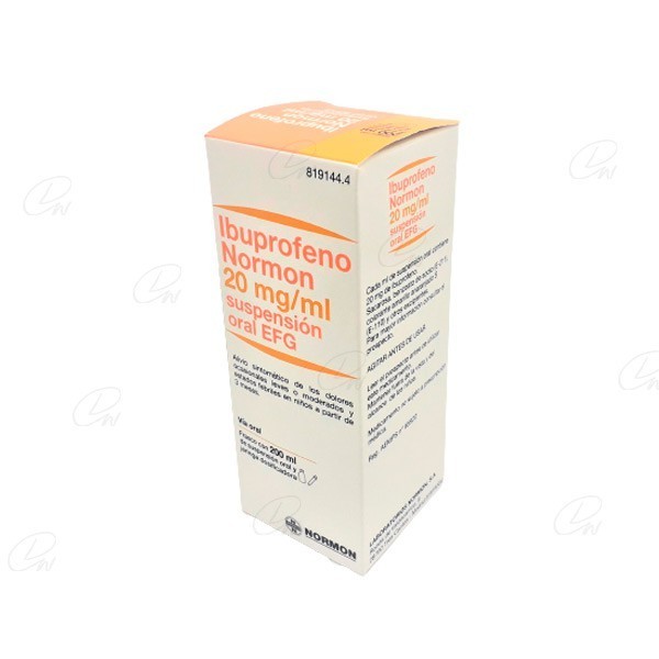 IBUPROFENO NORMON 20 mg/ml SUSPENSION ORAL EFG 200 ml