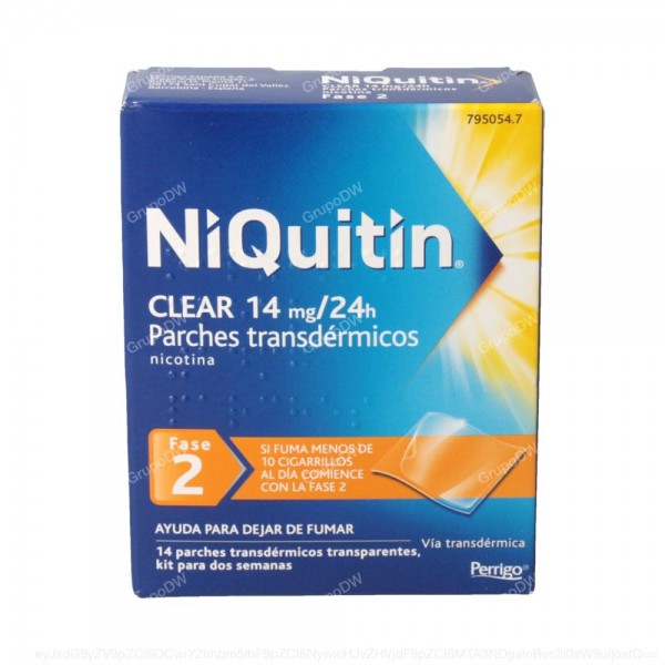 NIQUITIN CLEAR 14 mg/24 H PARCHE TRANSDERMICO, 14 parches