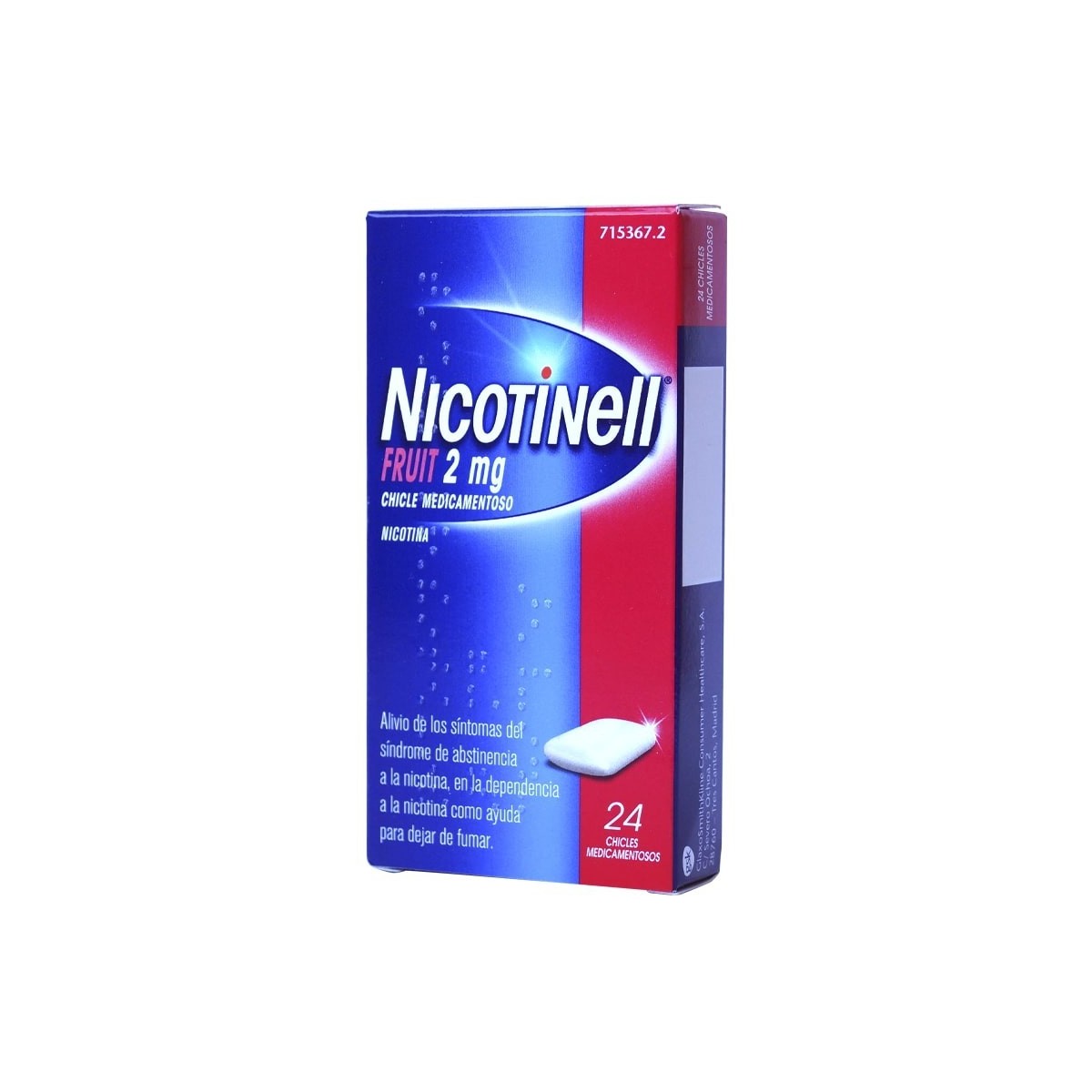 NICOTINELL FRUIT 2 mg CHICLE MEDICAMENTOSO, 24...