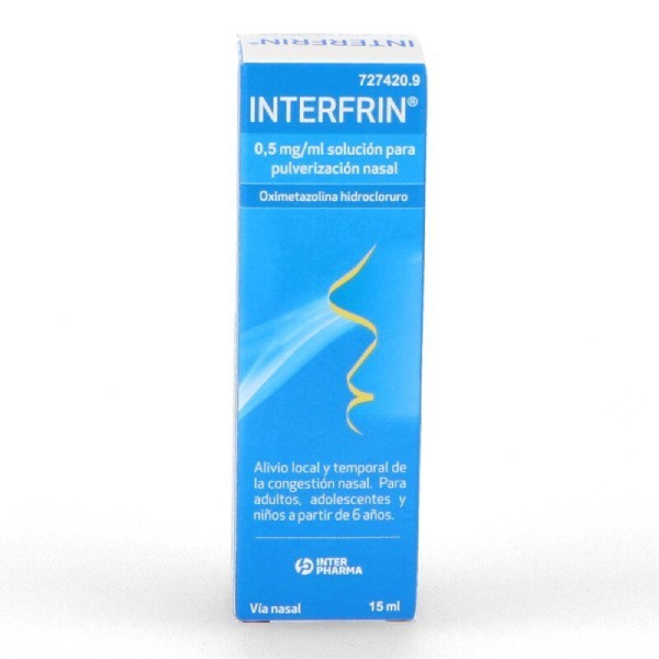INTERFRIN 0,5 mg/ml SOLUCION PARA PULVERIZACION NASAL