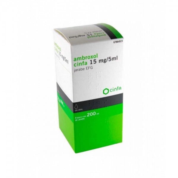 AMBROXOL CINFA 15 mg/5 ml JARABE EFG, 1 frasco de 200 ml