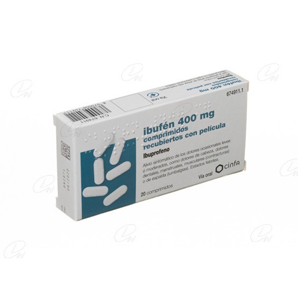 IBUFEN 400 mg COMPRIMIDOS RECUBIERTOS CON PELICULA, 20...