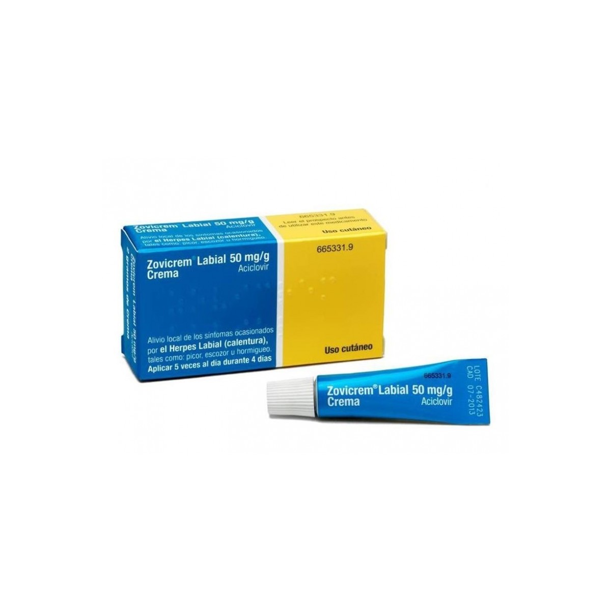 ZOVICREM LABIAL 50 mg/g CREMA, 1 tubo de 2 g