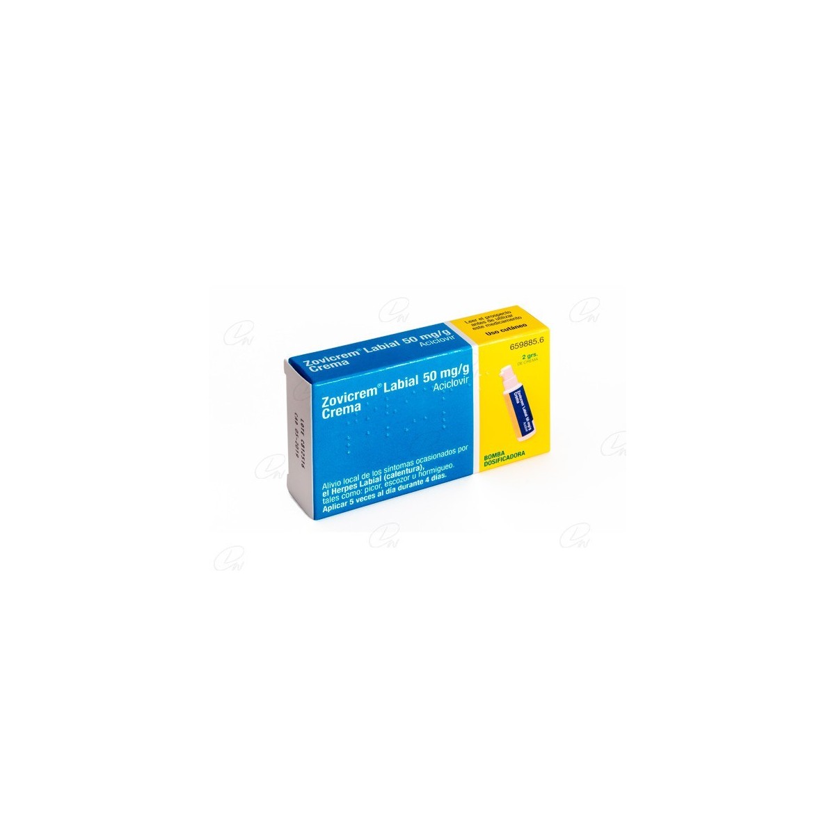 ZOVICREM LABIAL 50 mg/g CREMA, 1 frasco de 2 g
