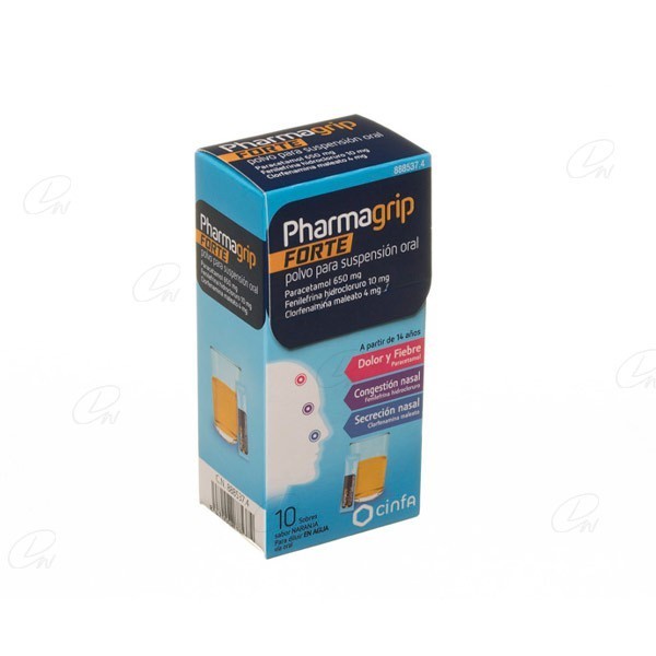 PHARMAGRIP FORTE POLVO PARA SUSPENSION ORAL, 10 sobres