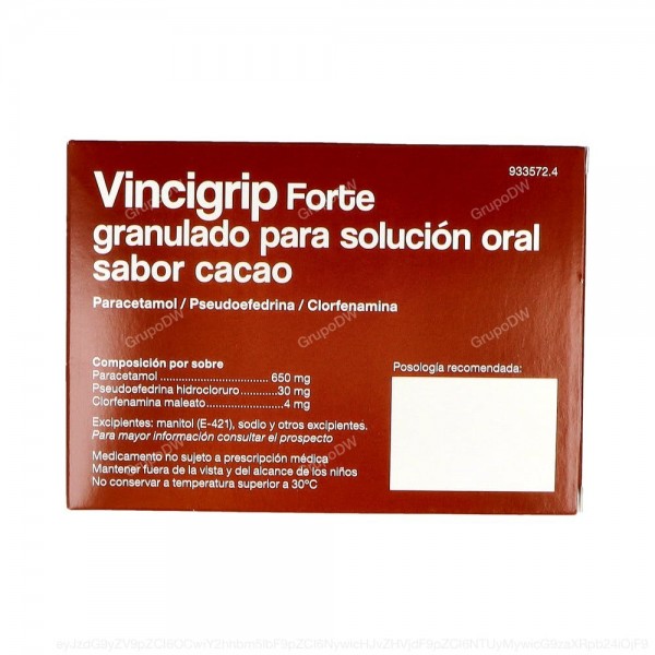 VINCIGRIP FORTE GRANULADO PARA SOLUCION ORAL SABOR CACAO,...