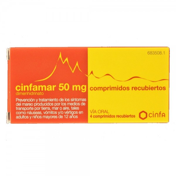 CINFAMAR 50 mg COMPRIMIDOS RECUBIERTOS, 4 comprimidos