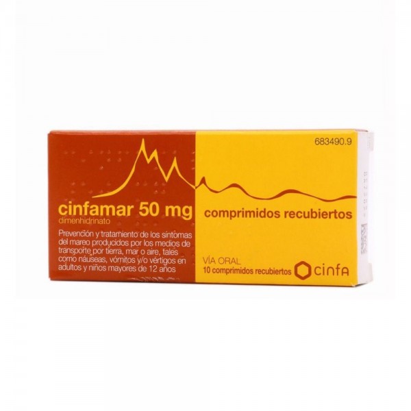 CINFAMAR 50 mg COMPRIMIDOS RECUBIERTOS, 10 comprimidos
