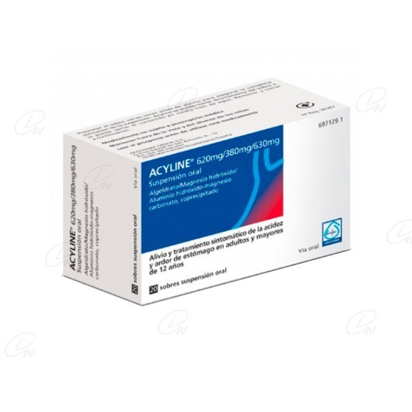 ACYLINE 620 mg/380 mg/630 mg  SUSPENSION ORAL, 20 sobres...