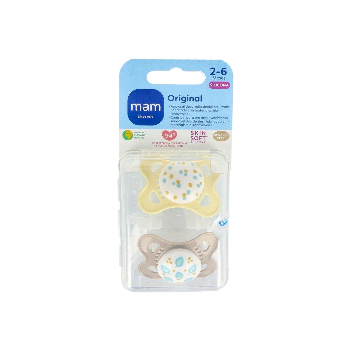 CHUPETE MAM ORIGINAL SILIC 0-6 M UNISEX 2 U