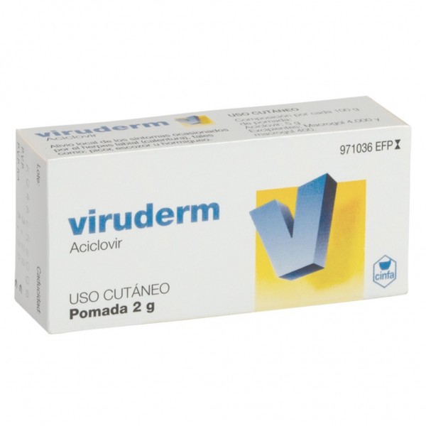 VIRUDERM 50 mg/g POMADA, 1 tubo de 2 g